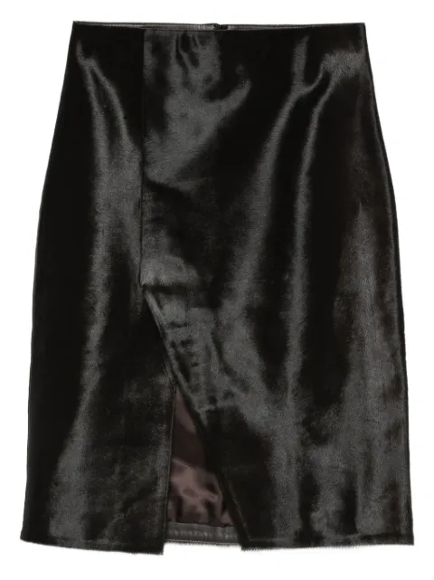 LouLou de Saison side-split calf-hair skirt