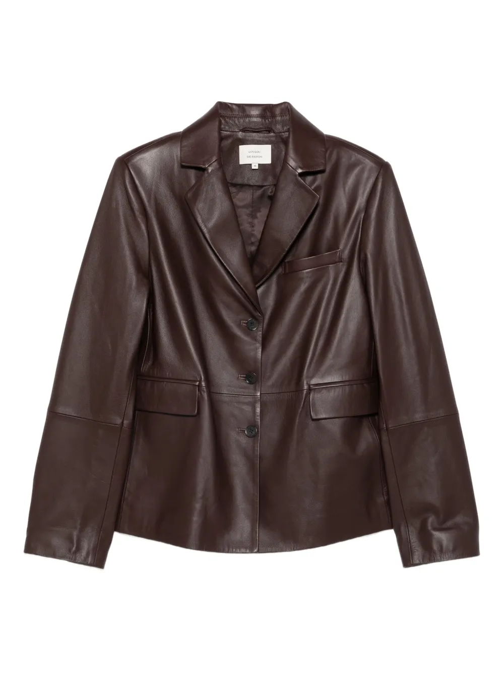 LouLou de Saison Aldo three-button leather jacket Bruin
