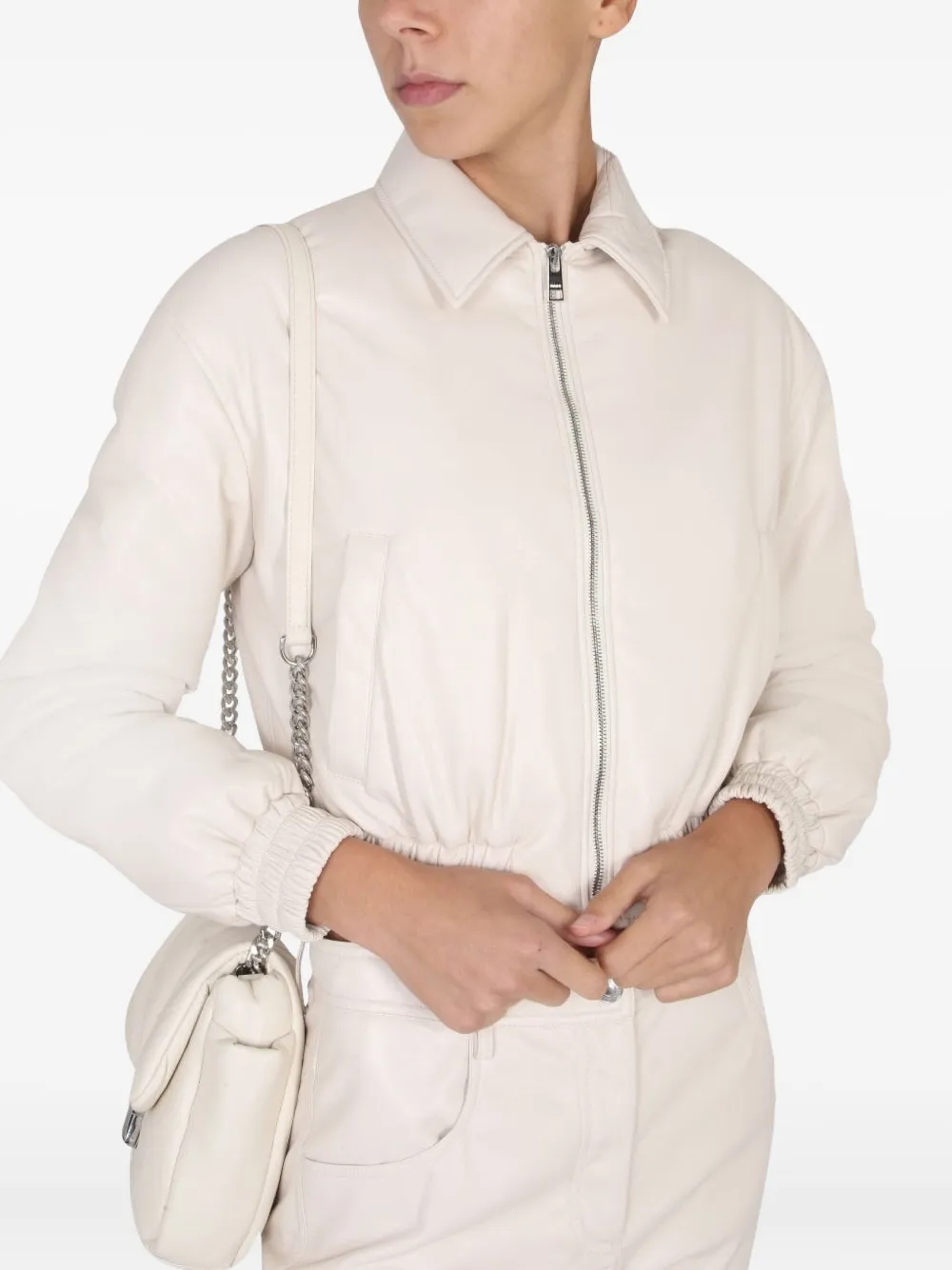 MSGM Bomberjack met rits Beige