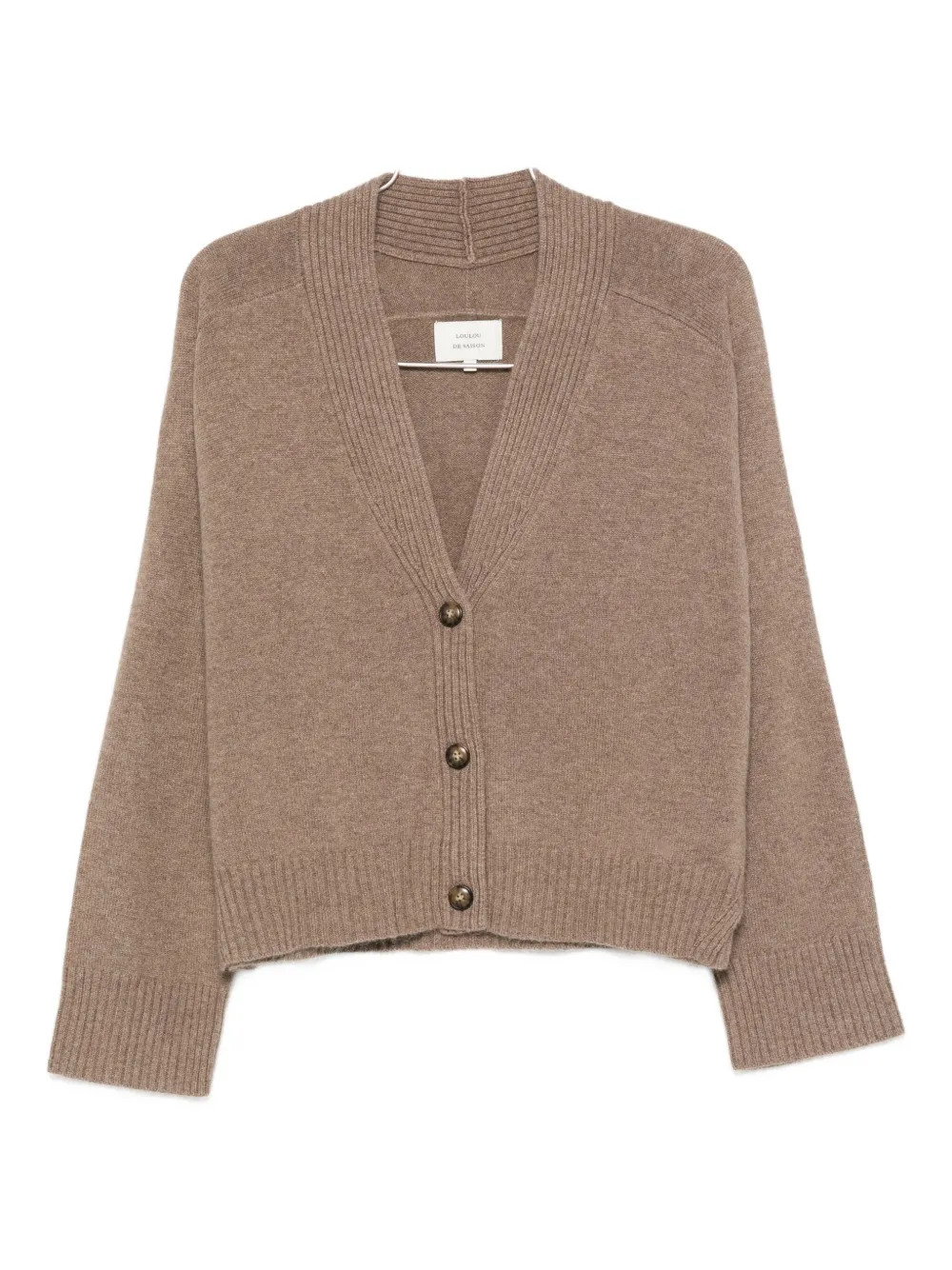 Loulou De Saison Button-front Ribbed Cardigan In Brown