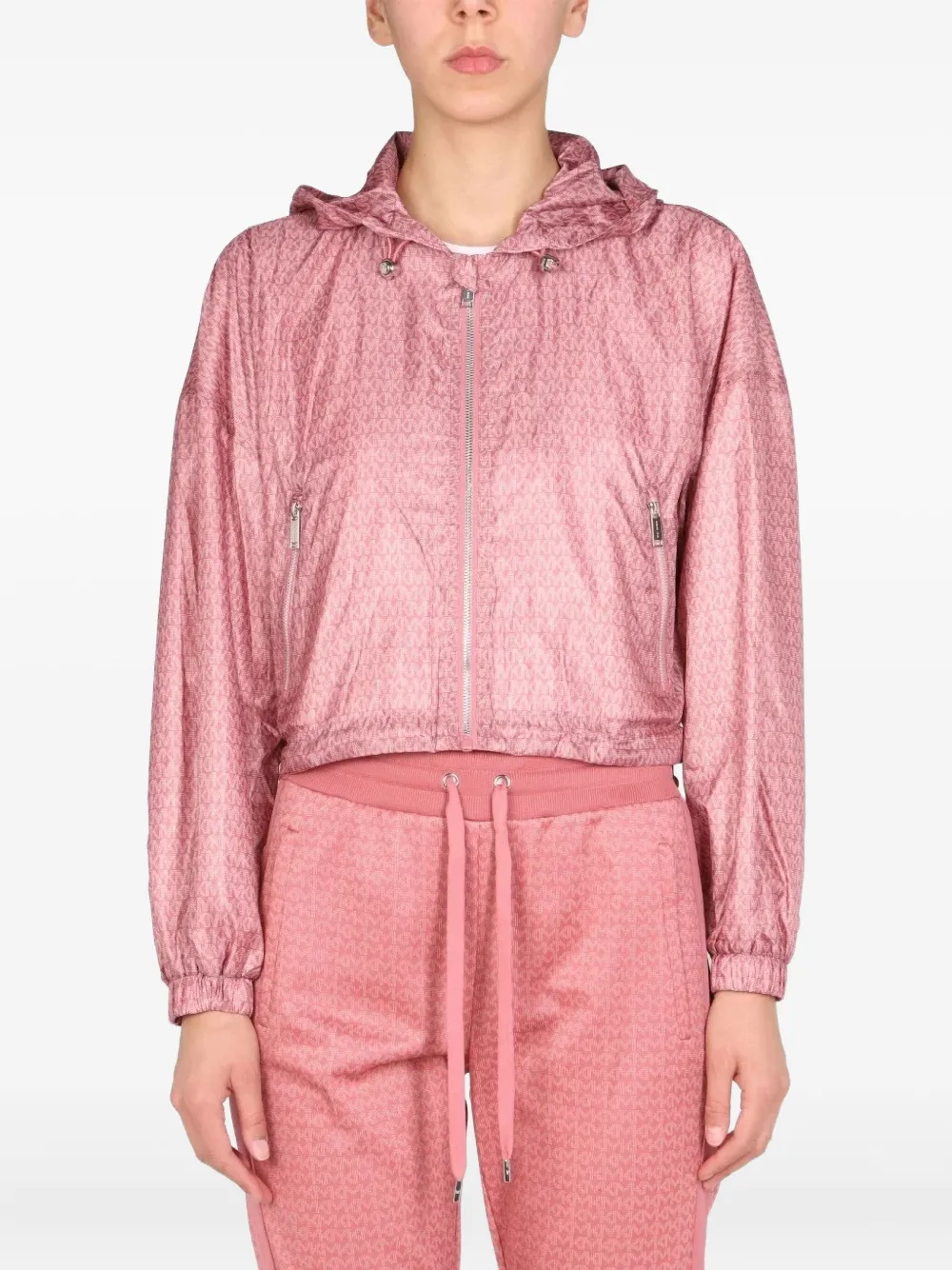 Michael Michael Kors hooded patterned jacket | Pink | Image 1