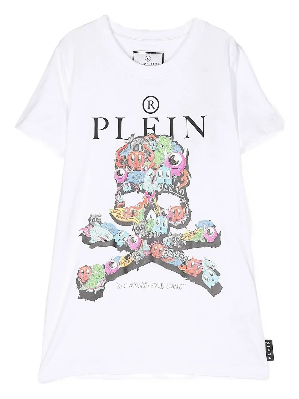 Philipp Plein Junior skull-print T-shirt Wit
