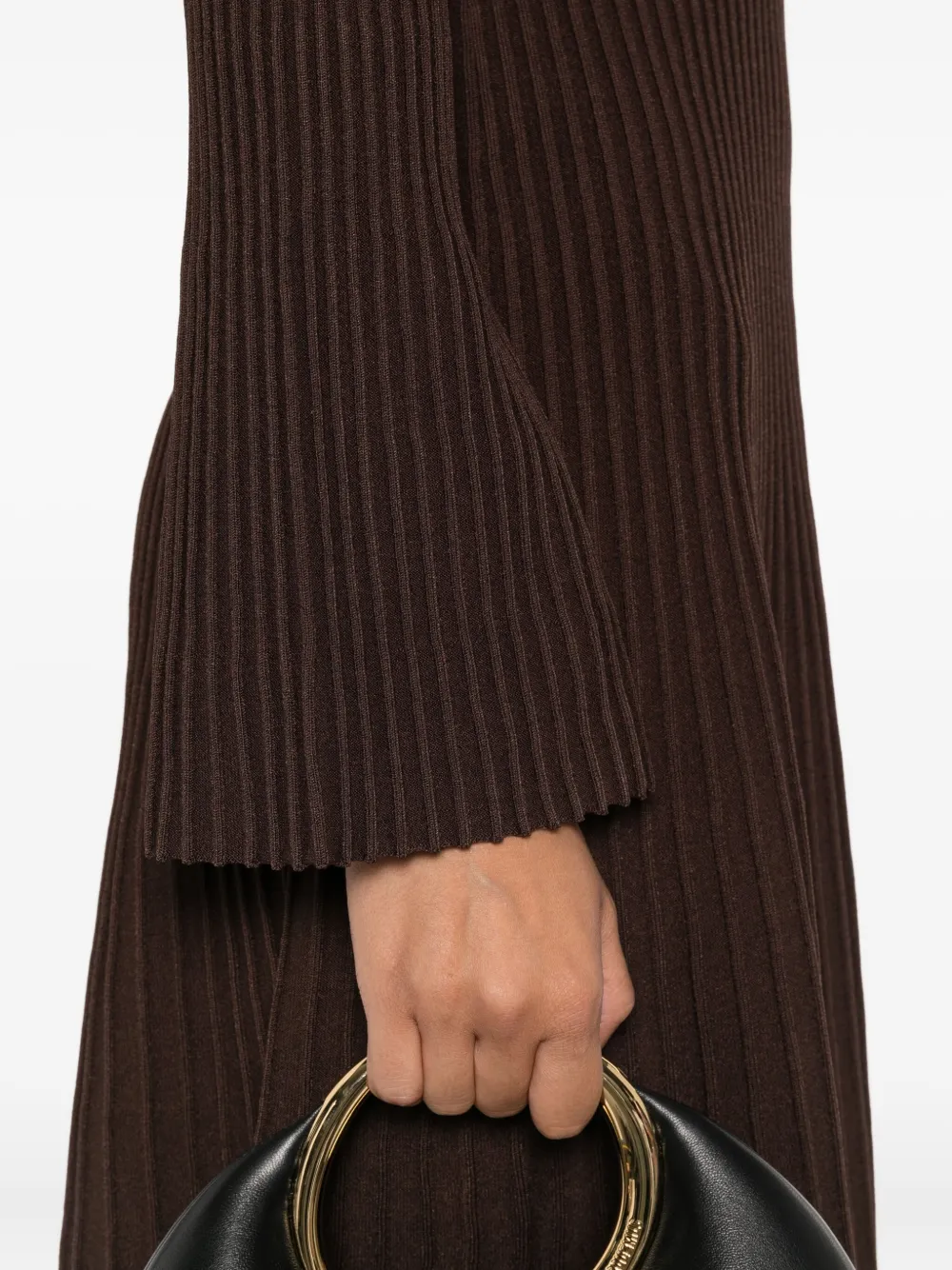 Simkhai ribbed bell-sleeve dress Bruin