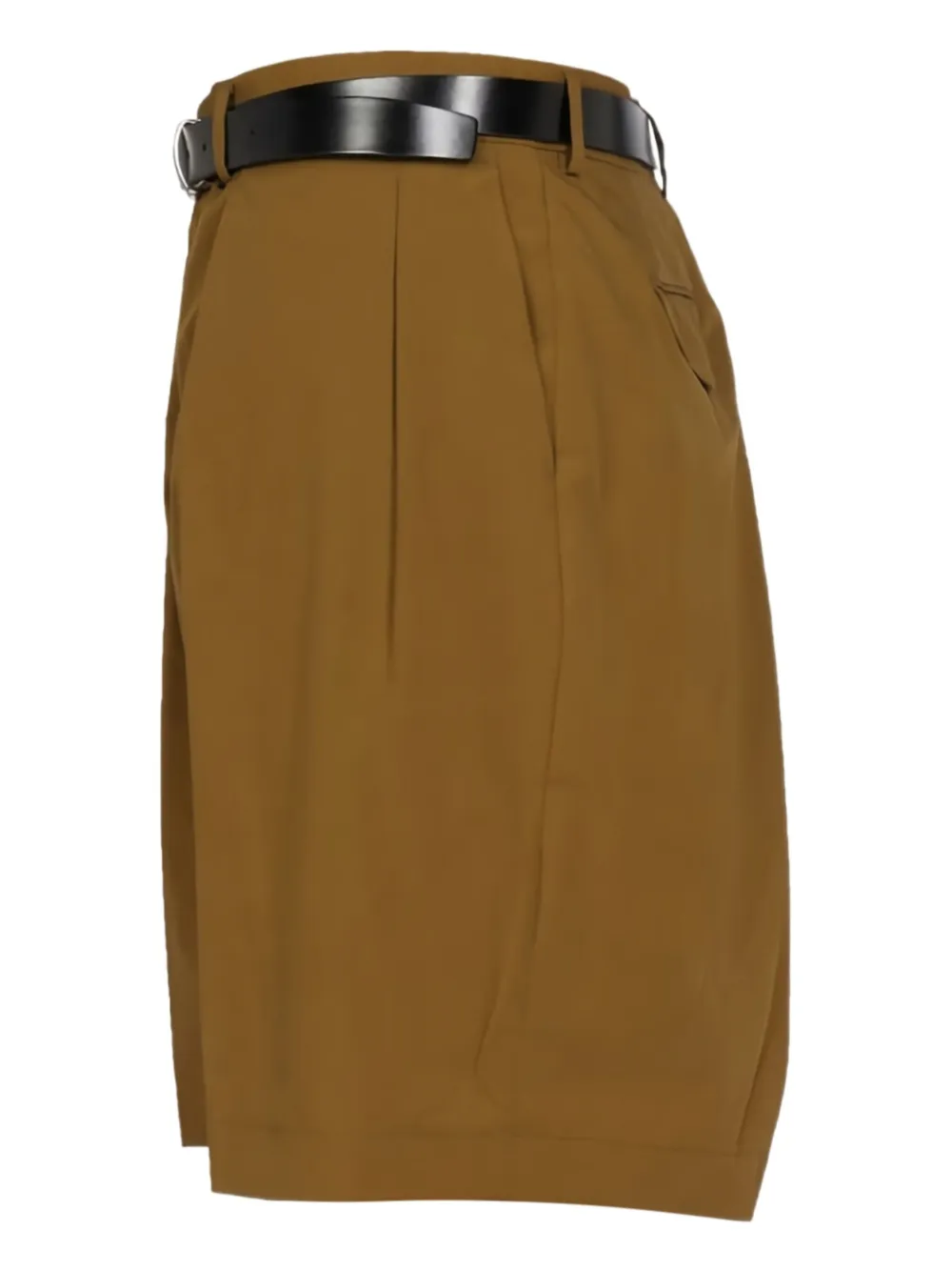 Paul Smith Geplooide shorts met riem Bruin