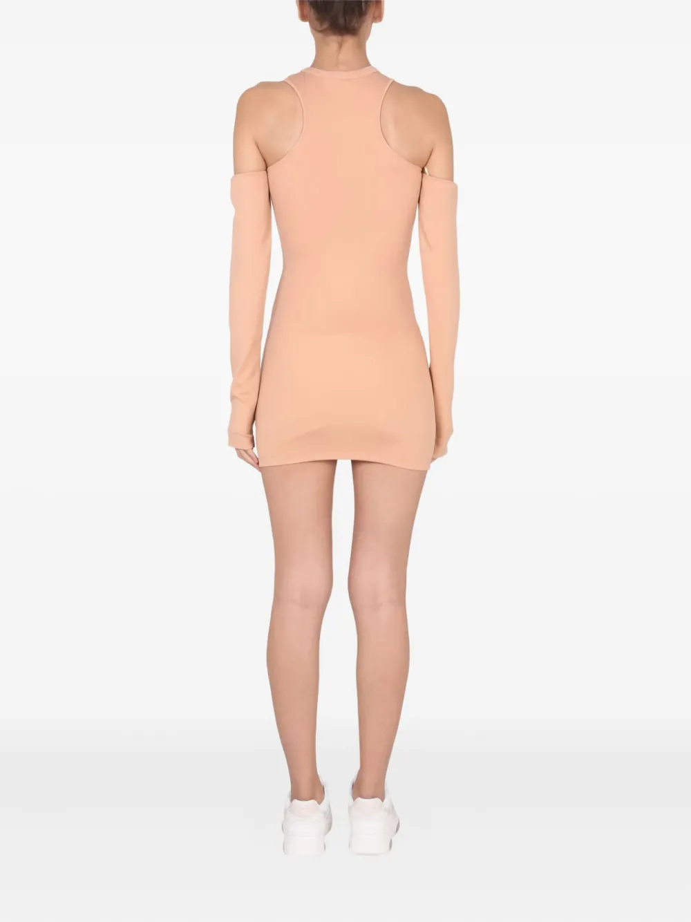 Off-White long-sleeve mini dress - Beige