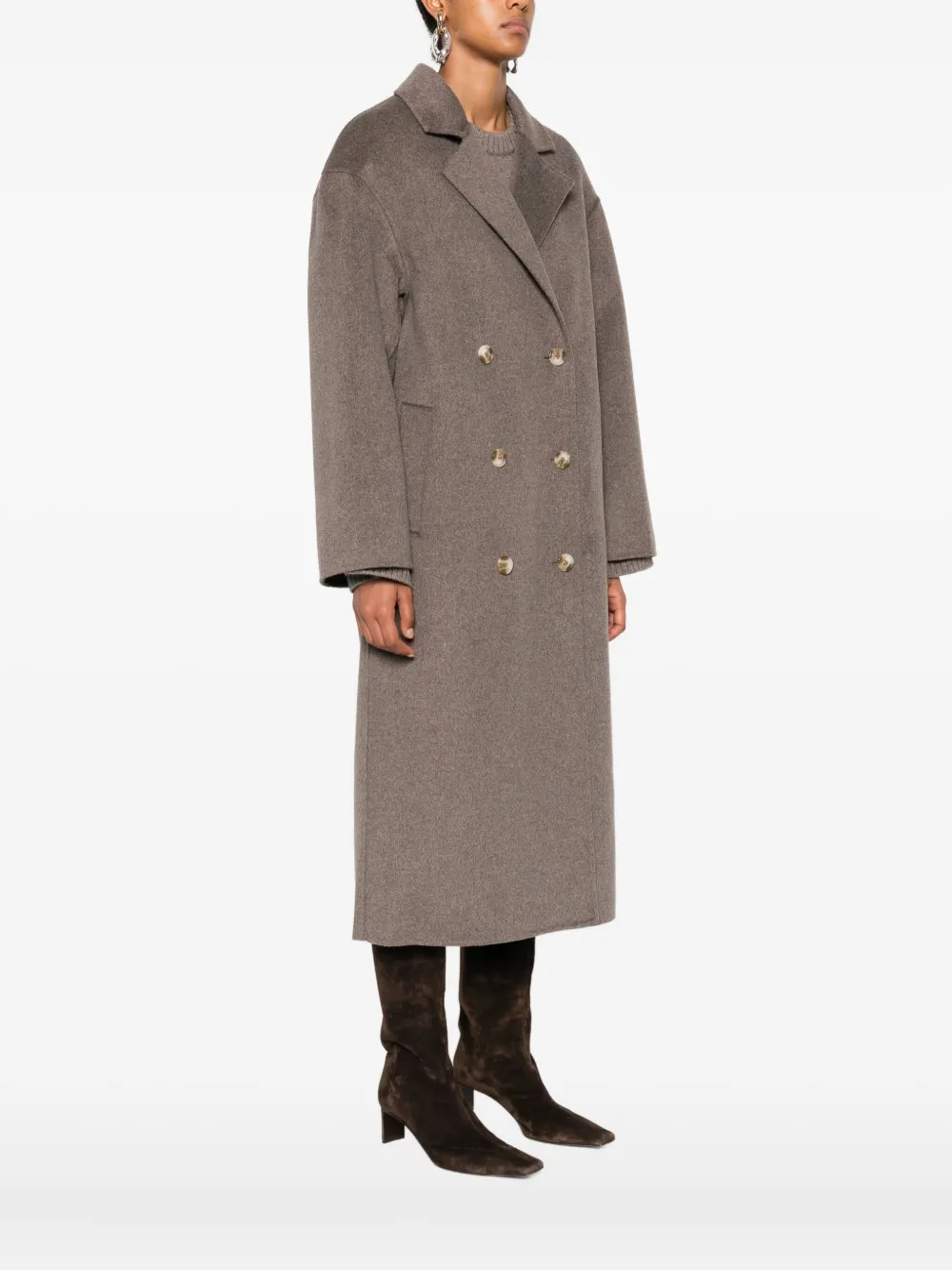 LouLou de Saison Jas met dubbele rij knopen Beige