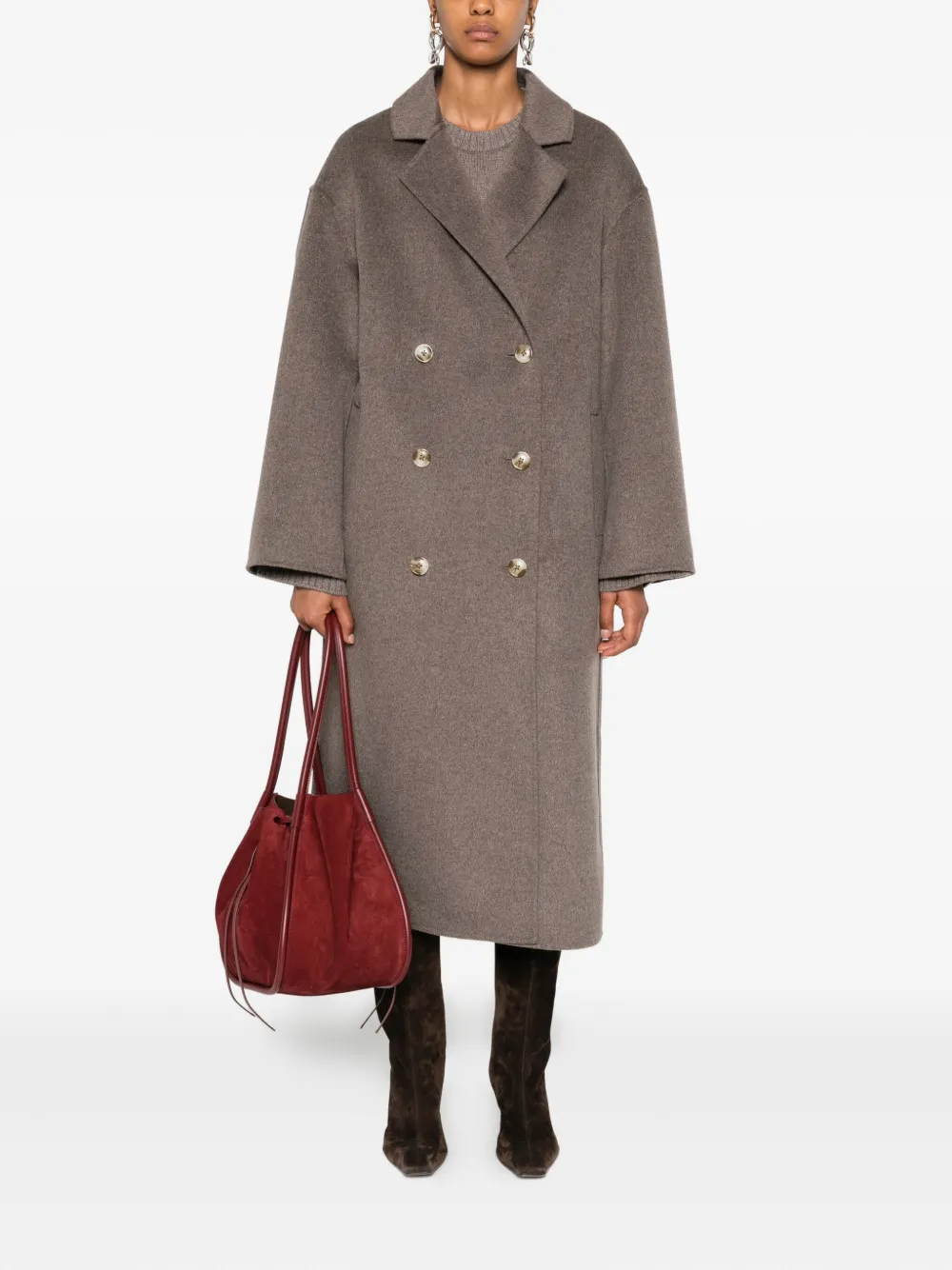 LouLou de Saison Jas met dubbele rij knopen Beige