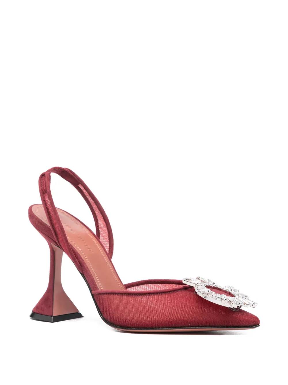 Amina Muaddi 70mm Amina Heeled Pumps In Red