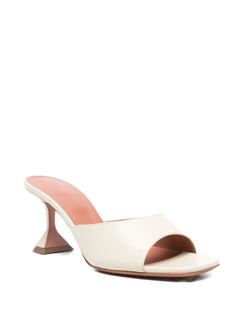 Amina Muaddi 70mm Lupita heeled mules Beige