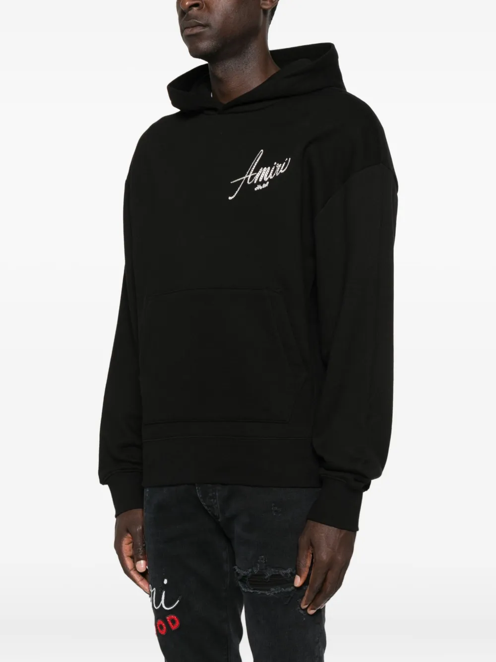 AMIRI Hoodie met geborduurd logo Zwart