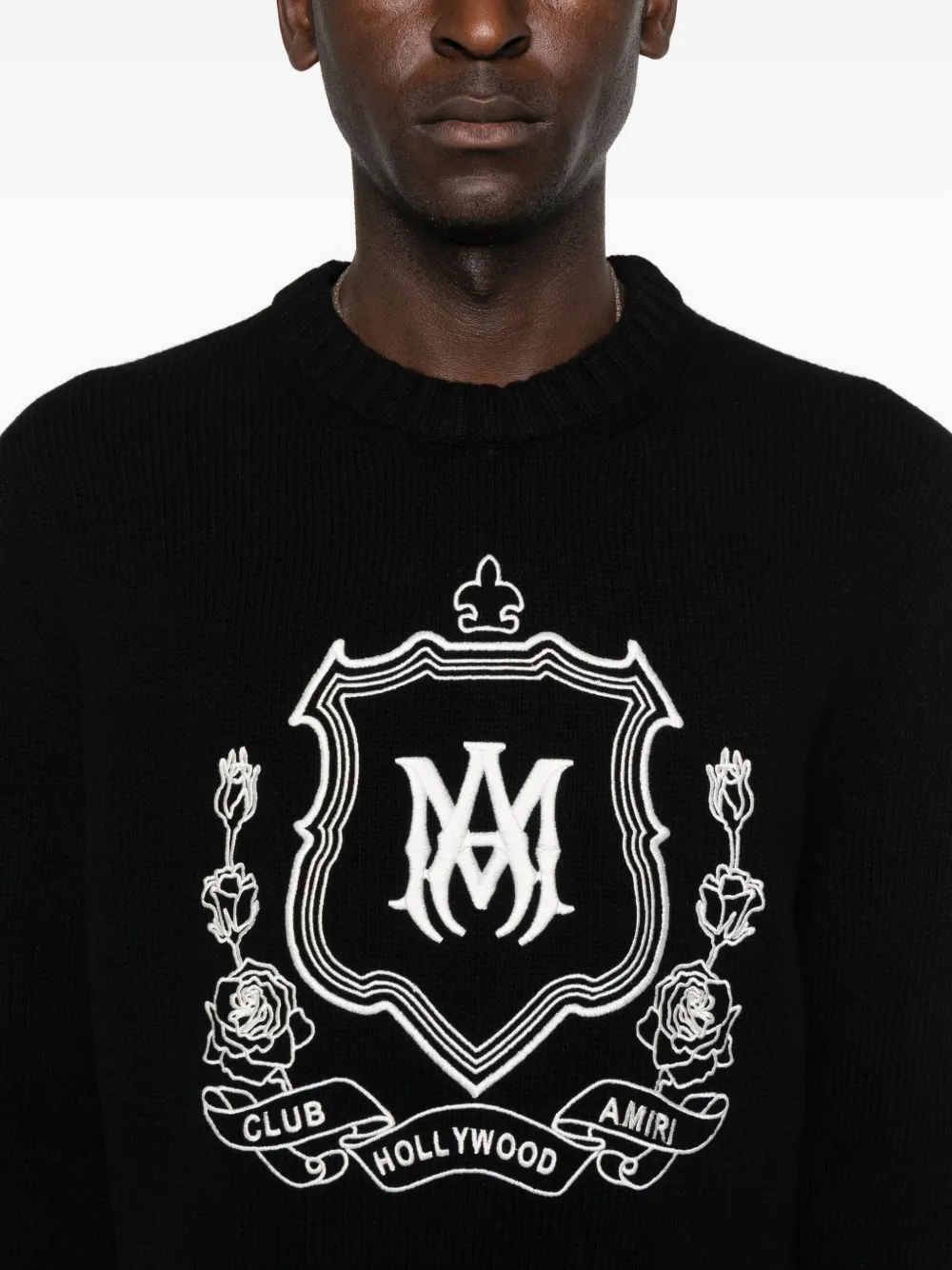 Amiri Crest-print Sweatshirt In Black