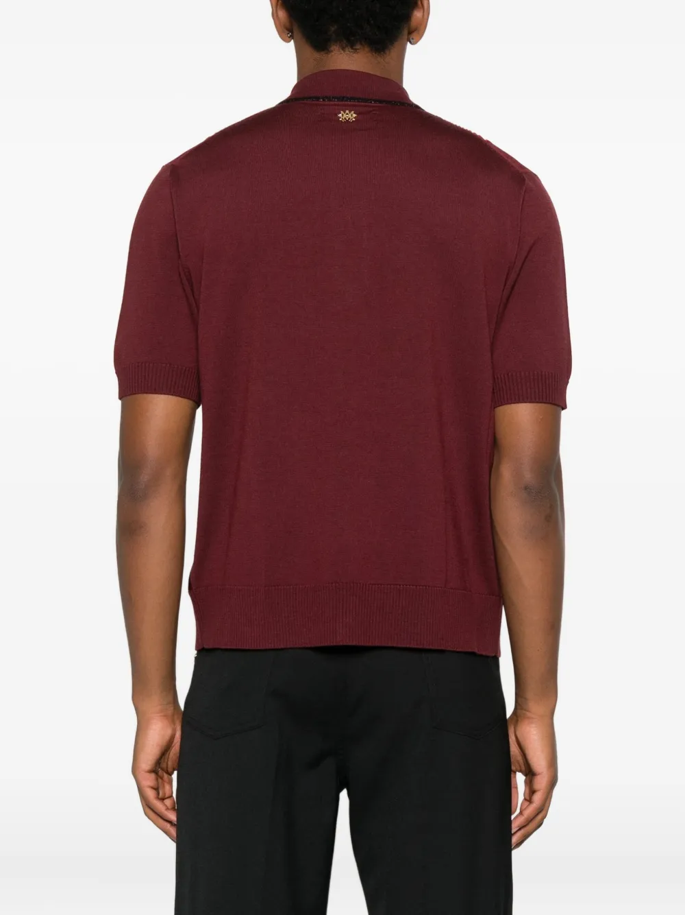 Amiri Striped Shirt With Embellishments And Short Sleeves In Red