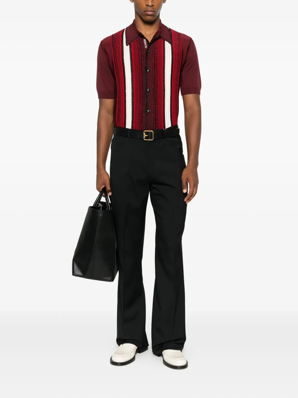 AMIRI embellished striped shirt - Rood