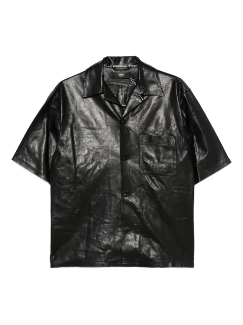AMIRI leather camp-collar shirt