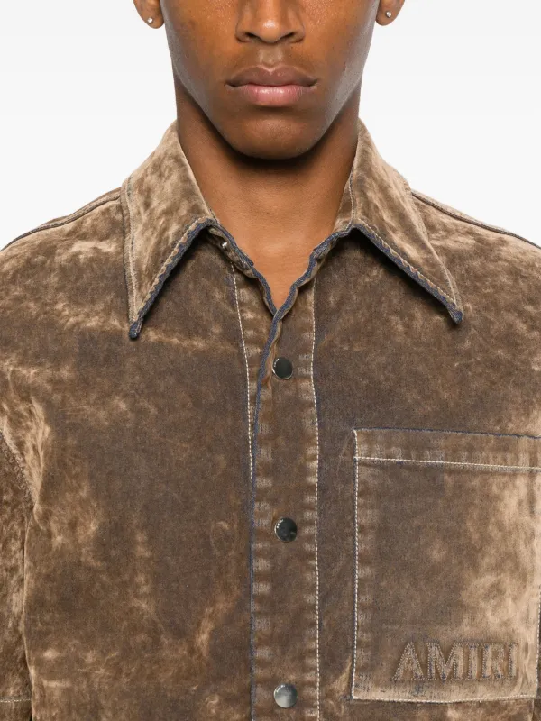 AMIRI Velvet patch-pocket Shirt | Neutrals | FARFETCH
