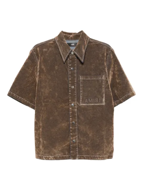 AMIRI velvet patch-pocket shirt