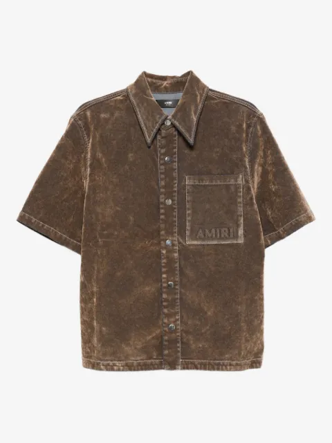 AMIRI camisa de terciopelo con bolsillo de parche