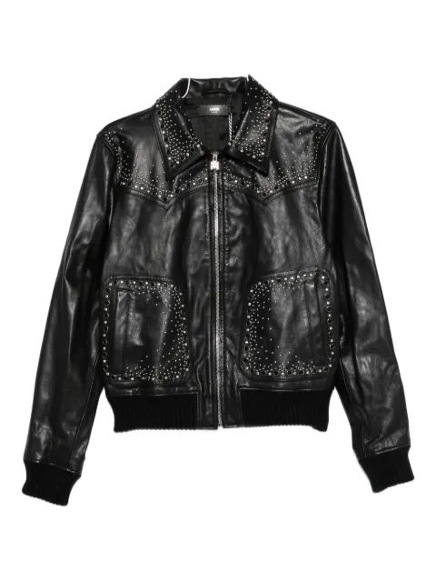 AMIRI crystal-embellished leather jacket