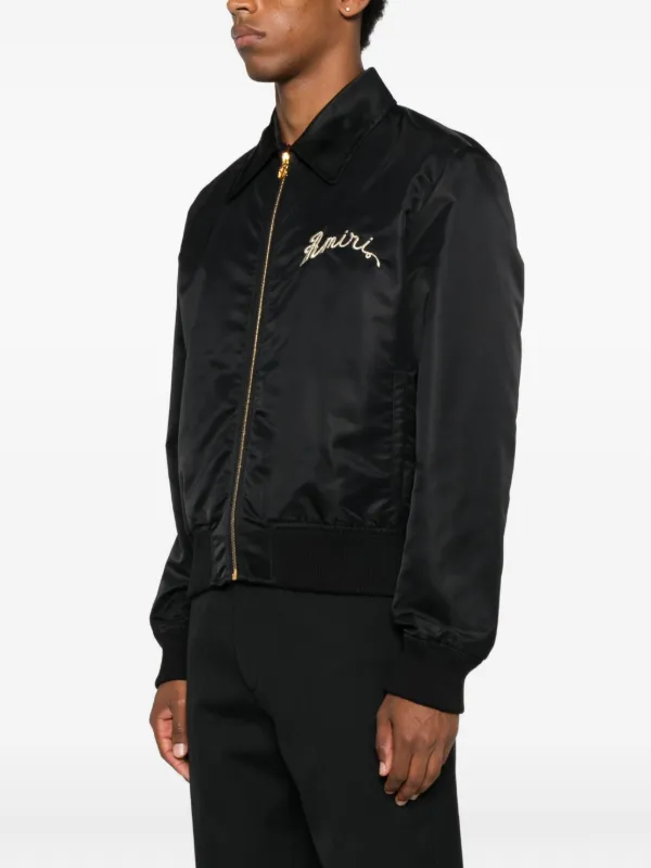 AMIRI エンブロイダリー ボンバージャケット | ブラック | FARFETCH JP