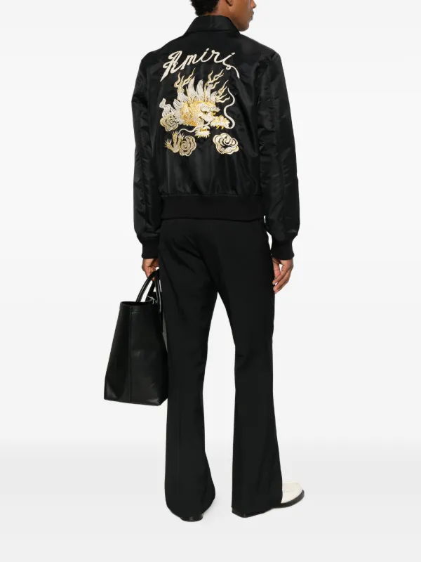 AMIRI エンブロイダリー ボンバージャケット | ブラック | FARFETCH JP