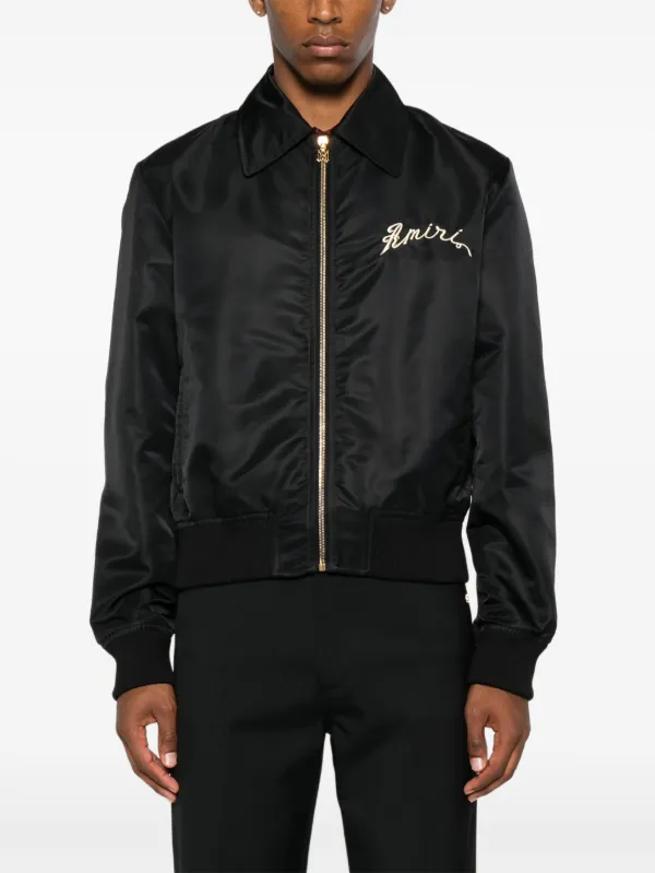 AMIRI エンブロイダリー ボンバージャケット | ブラック | FARFETCH JP