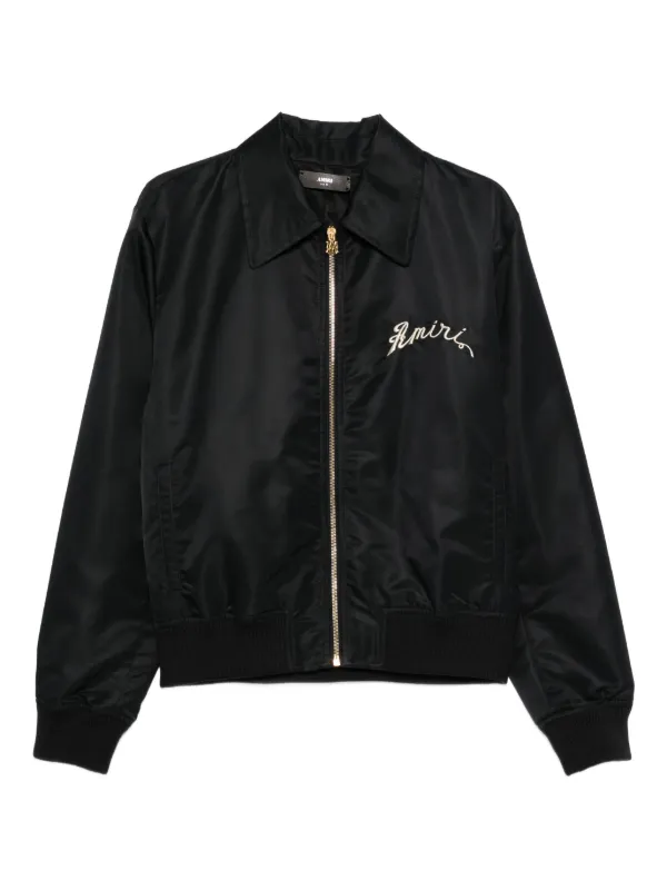 AMIRI エンブロイダリー ボンバージャケット | ブラック | FARFETCH JP