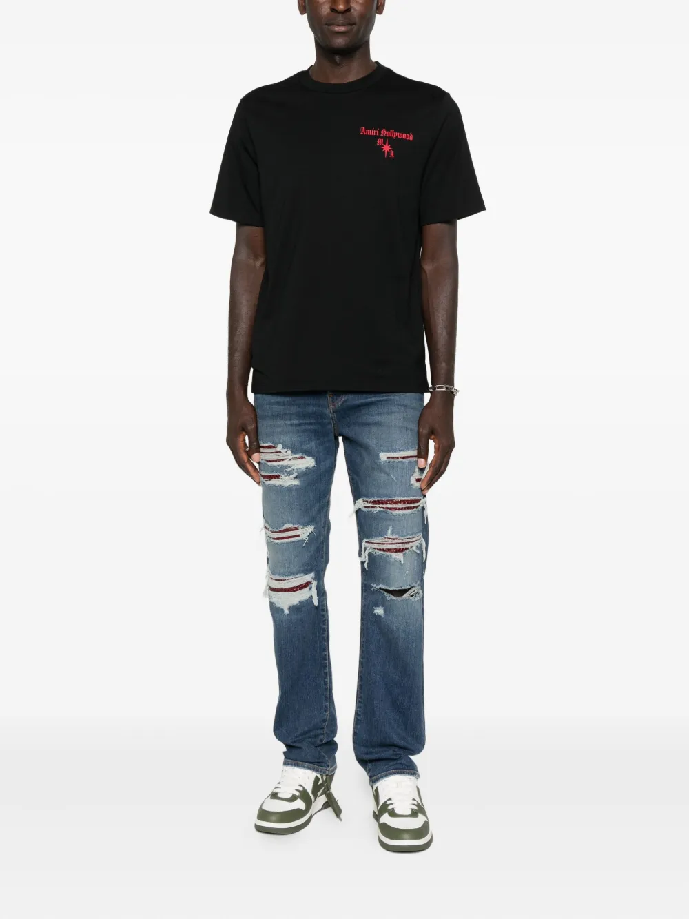 AMIRI Hollywood logo-print T-shirt - Zwart