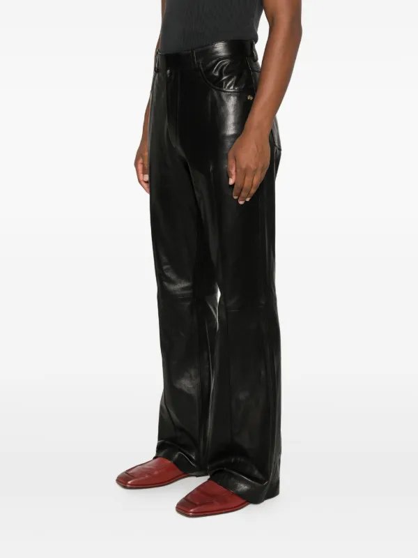 Ameri　BELT WAIST PANTS AMIRI Leather Bootcut Trousers | Black | FARFETCH