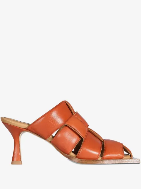 Miista 80mm woven heeled mules