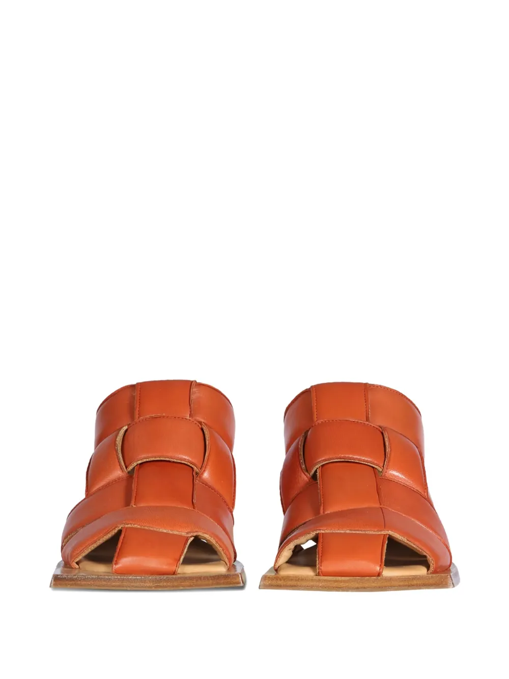 Miista 80mm woven heeled mules Bruin