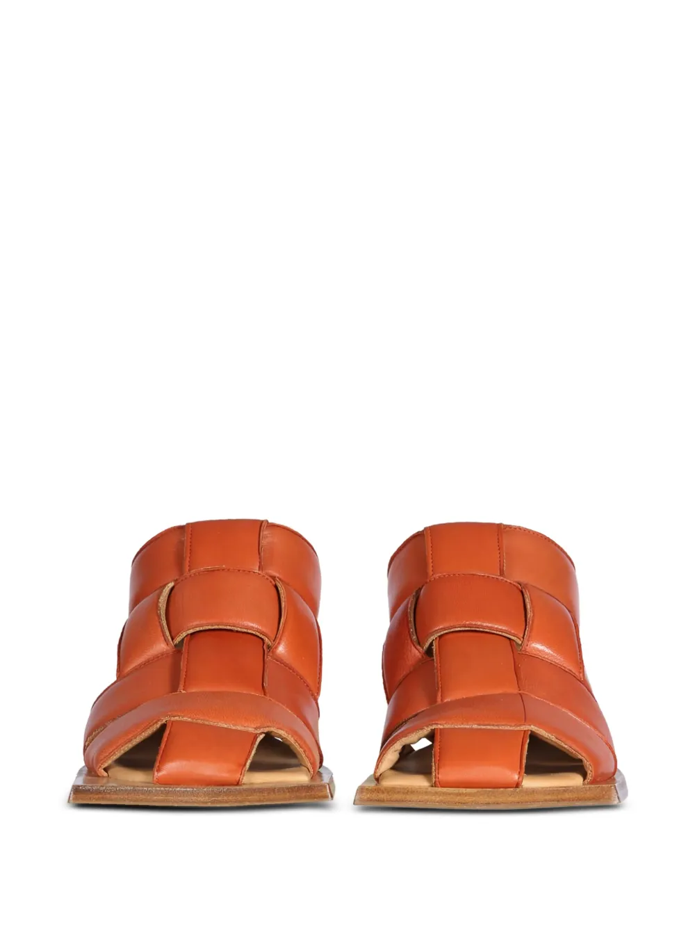 Miista 80 mm geweven muiltjes met hak Bruin