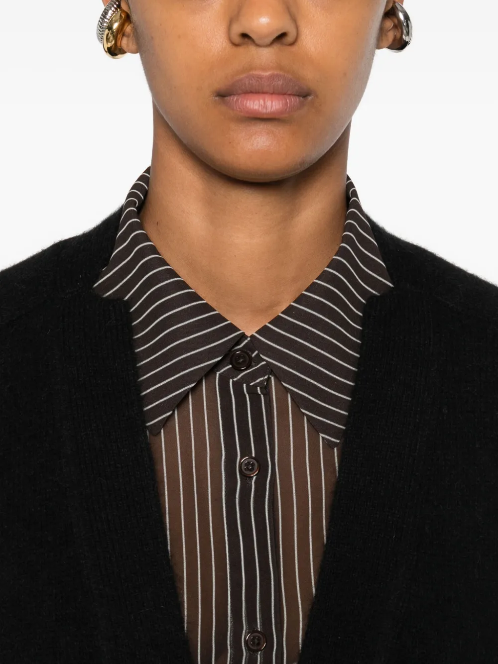 Loulou De Saison Buttoned Cardigan Coat In Black