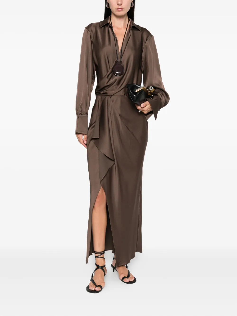 Simkhai wrap-front maxi dress Bruin