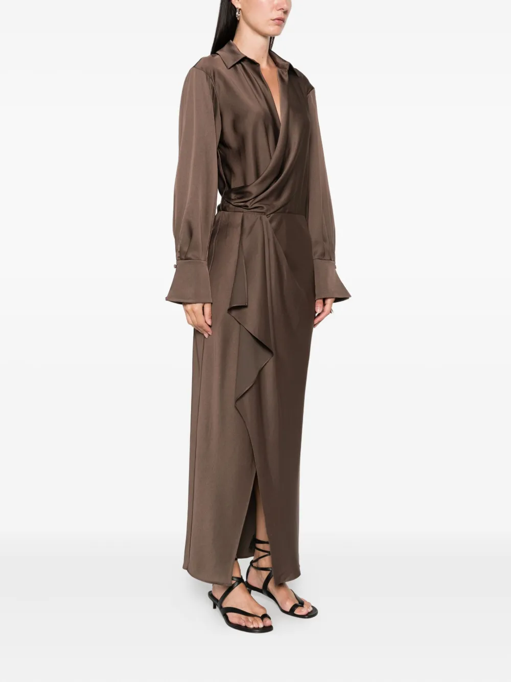 Simkhai wrap-front maxi dress Bruin