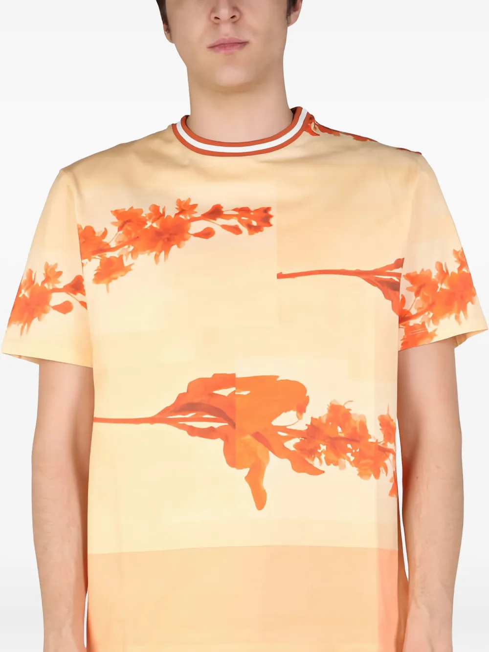 Paul Smith Floral-print T-shirt In Neutral