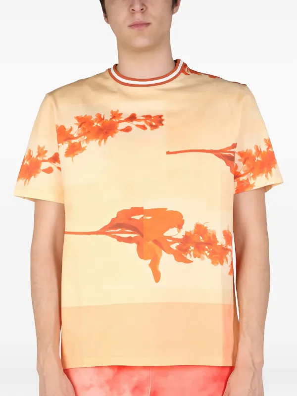 Paul Smith Floral-print T-shirt in Orange
