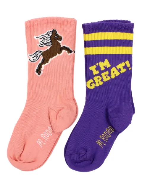 Mini Rodini horse striped socks (pack of two)