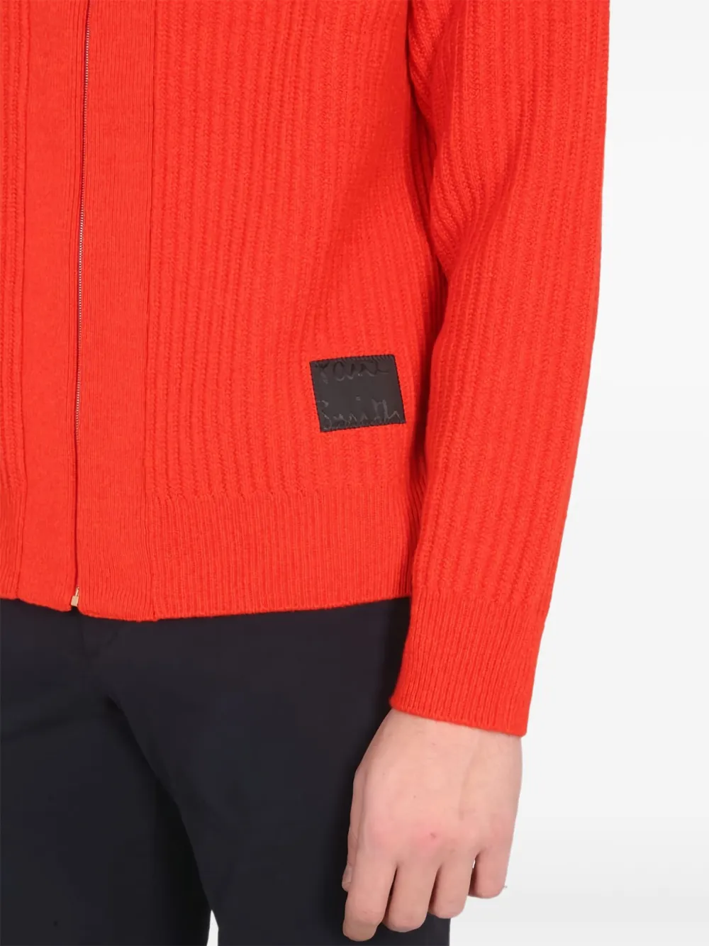 Paul Smith Ribgebreide trui met rits Oranje