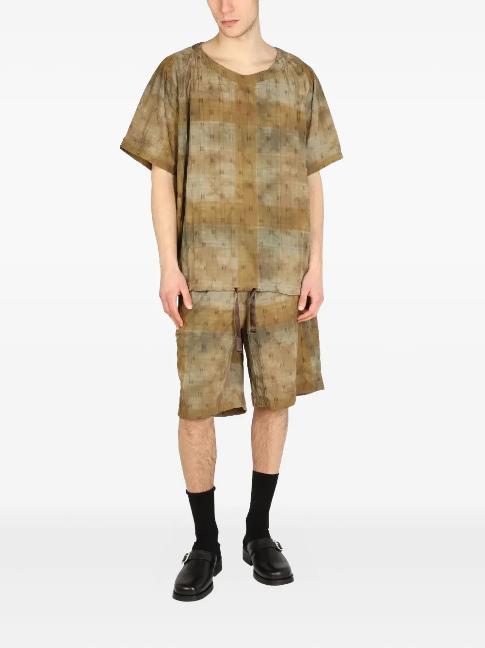 Needles textured T-shirt - Bruin