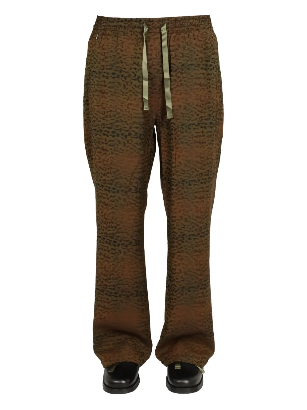 Needles drawstring-waist animal-print trousers | Brown | Image 1