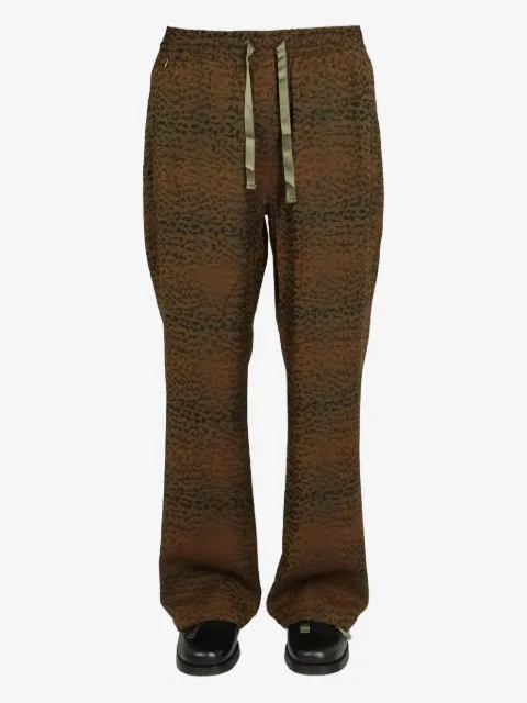 Needles drawstring-waist animal-print trousers