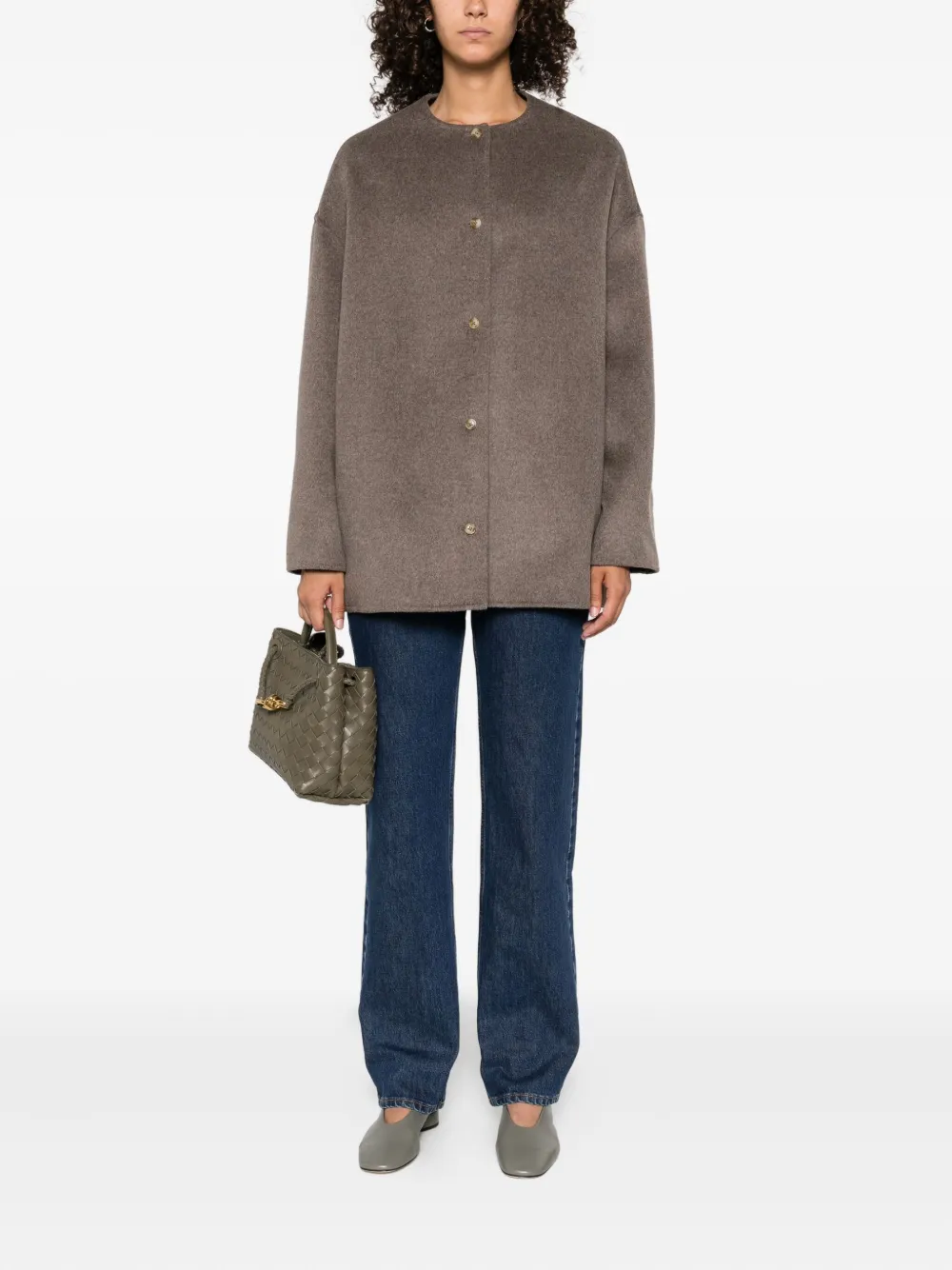 LouLou de Saison Dunne button-fastening wool jacket Beige