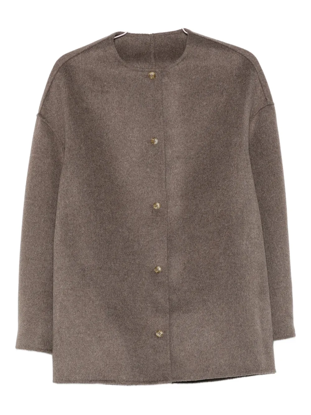 Loulou De Saison Dunne Button-fastening Wool Jacket In Brown
