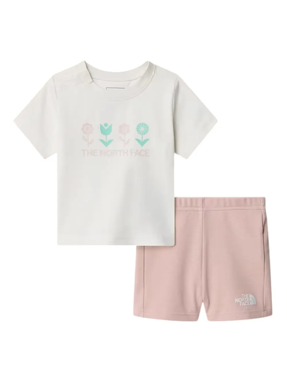 The North Face Kids フローラル ショートパンツ セット - ホワイト The North Face Kids フローラル ショートパンツ セット - ホワイト