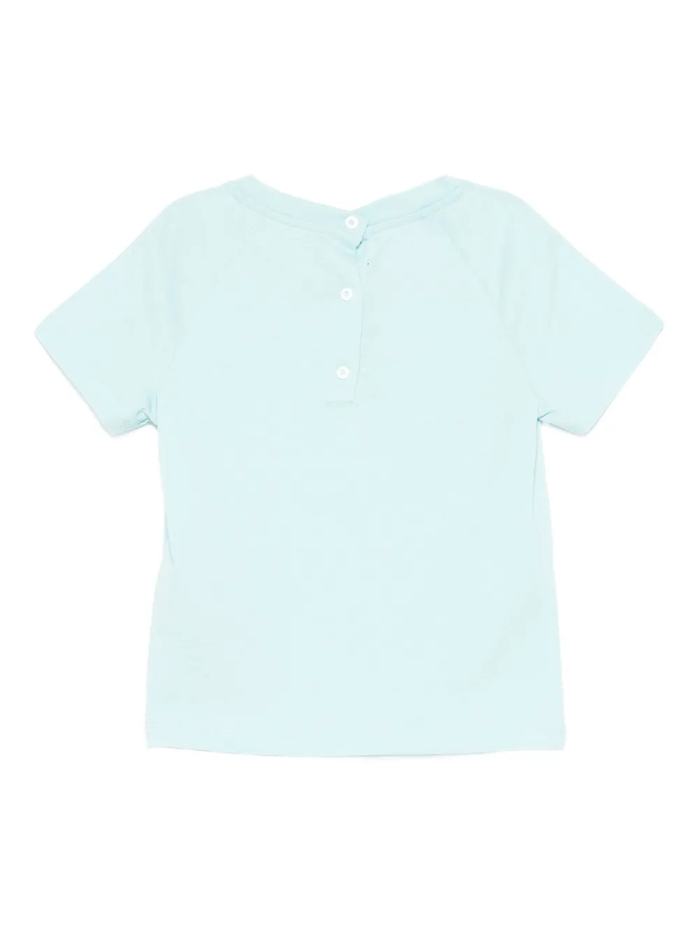 Balmain Kids T-shirt met drukknoopsluiting en logoprint Blauw