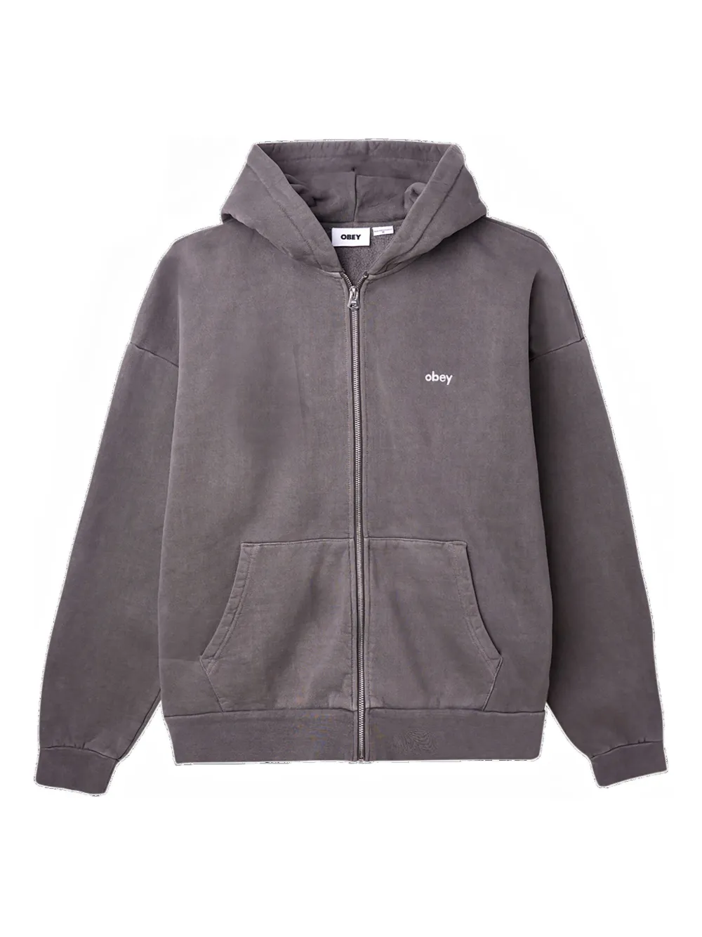 Obey zip-up hoodie | Grey | Image 1