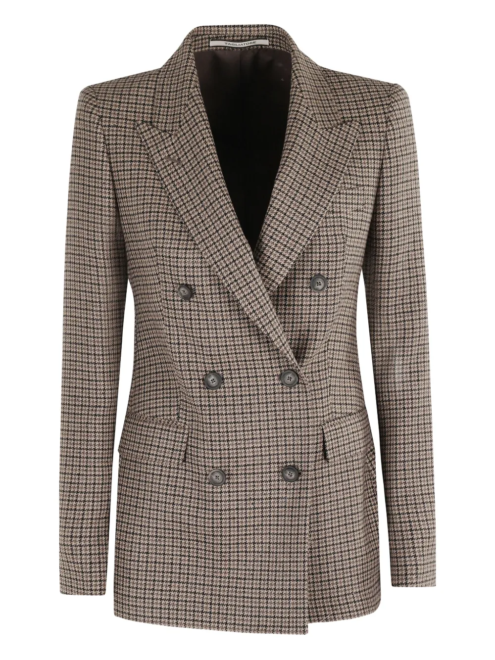 Tagliatore Blazer met pied-de-poule print Bruin