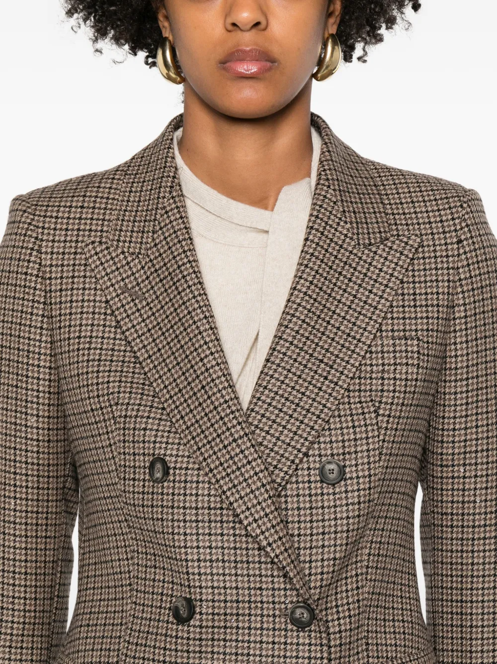 Tagliatore Blazer met pied-de-poule print Bruin