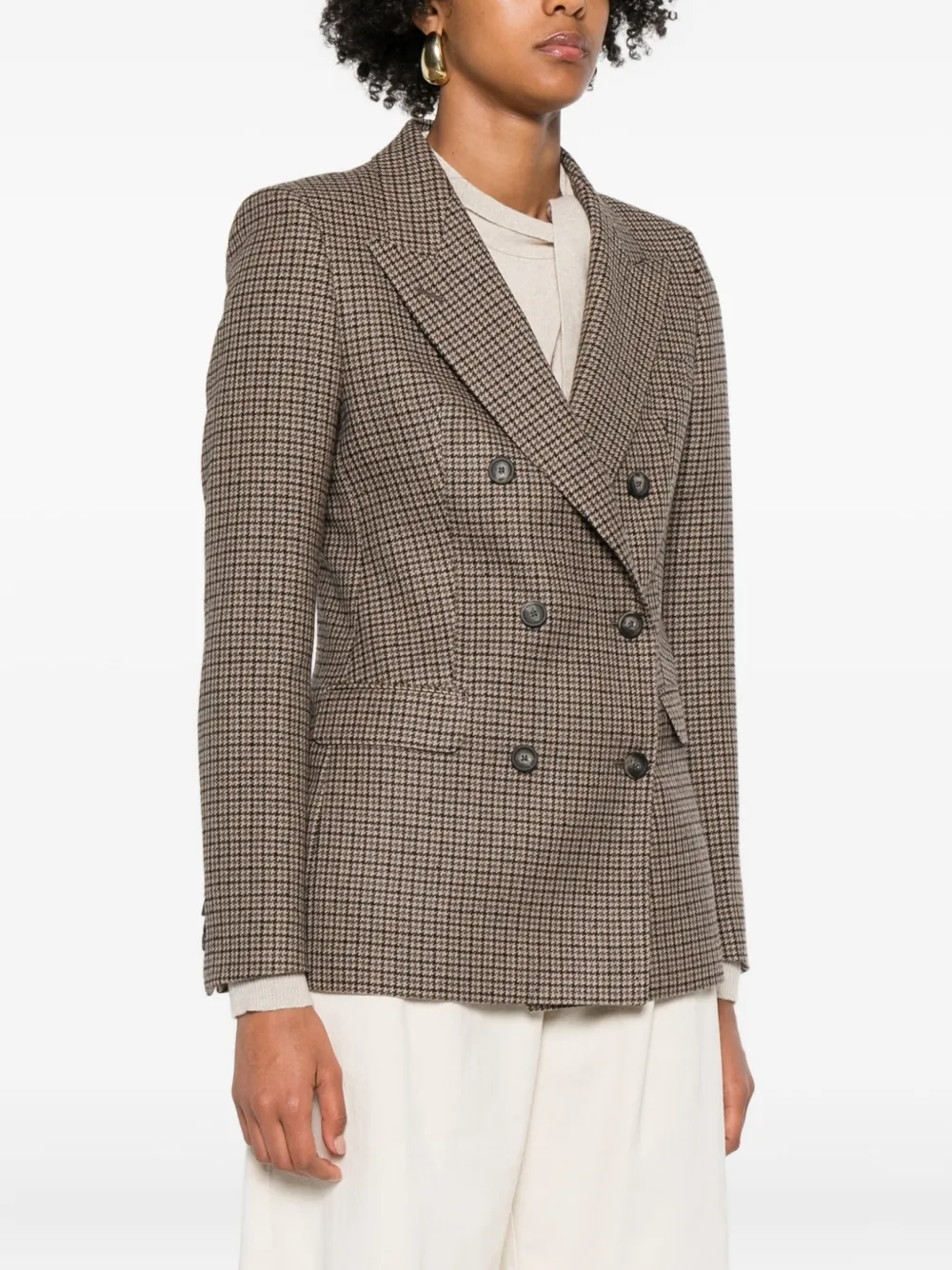 Tagliatore Blazer met pied-de-poule print Bruin