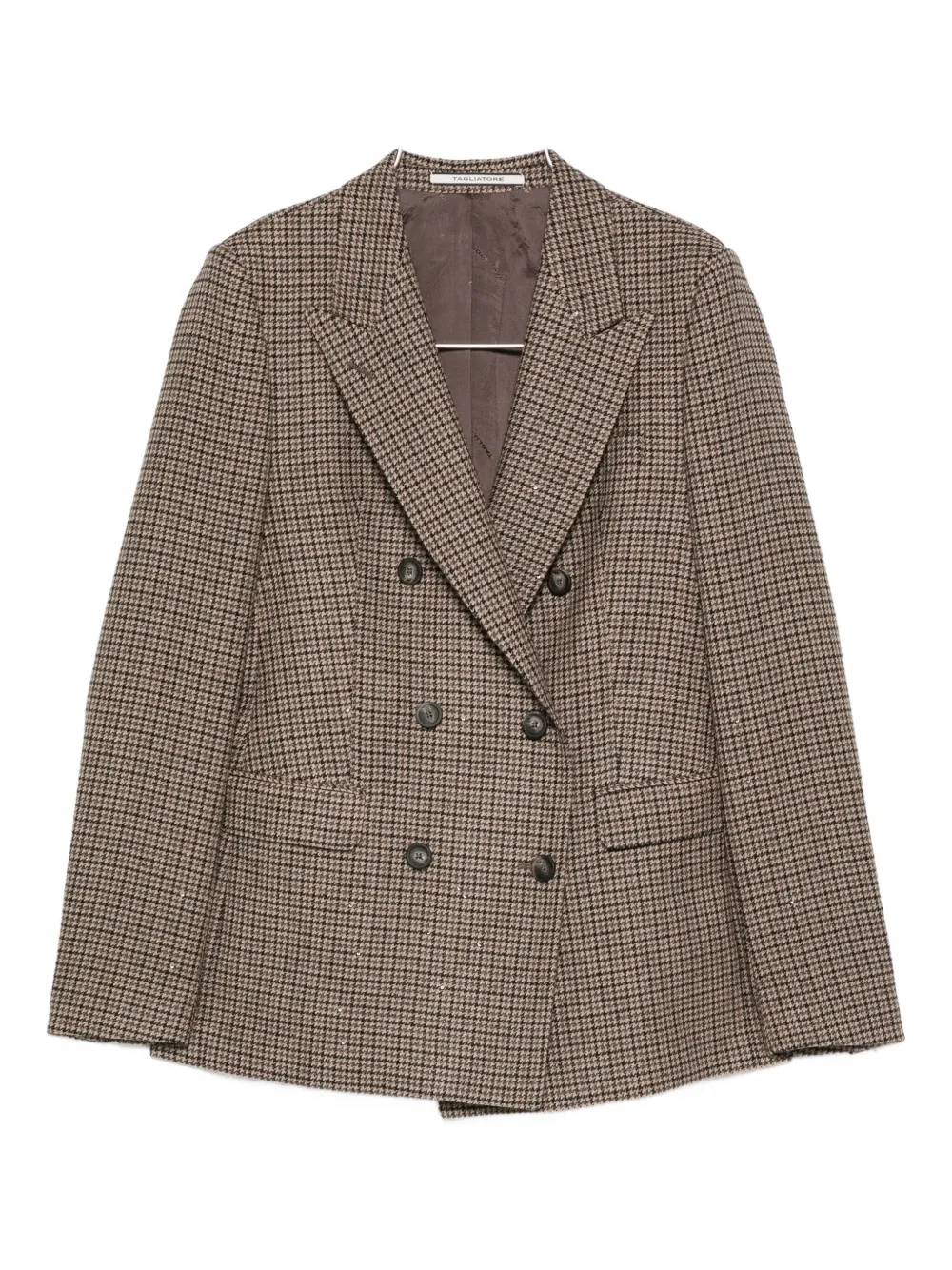 Tagliatore houndstooth double-breasted blazer | Brown | Image 1